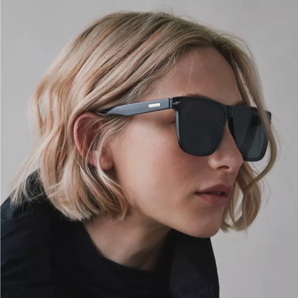 URBAN OUTFITTERS UO Essential Plastic Oversized Square Sunglasses Black NEW NWT